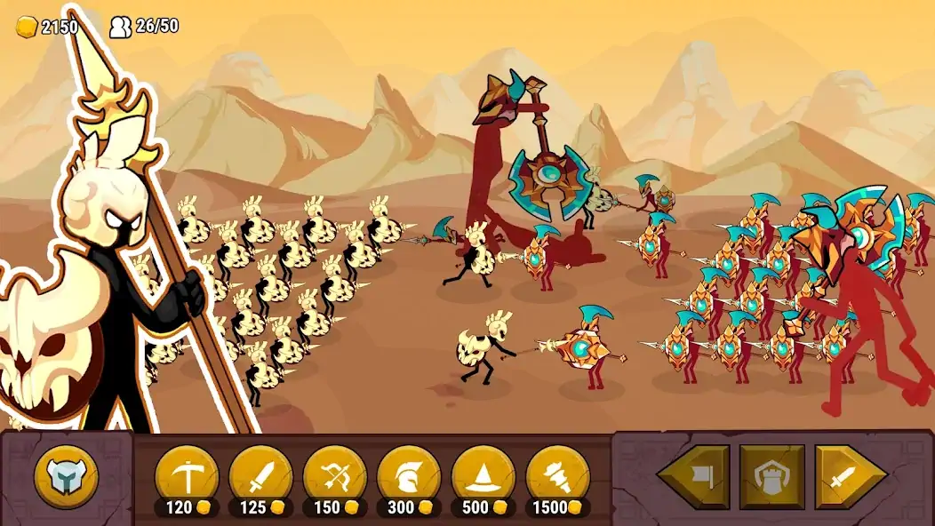 Скачать Stickman War: Stick Fight Army [Взлом Много денег] APK на Андроид