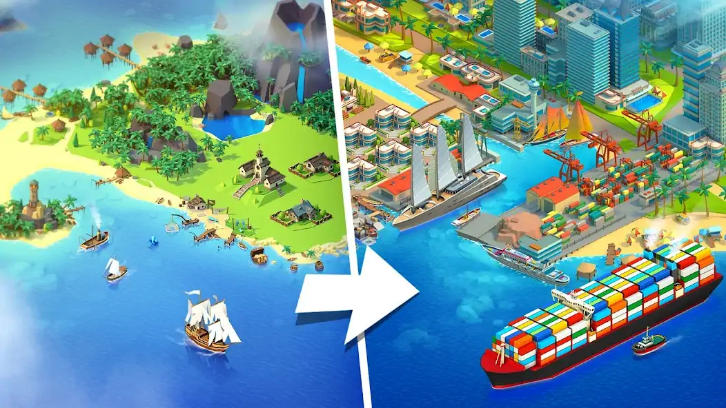 Скачать Sea Port: Стратегия с флотом [Взлом Бесконечные монеты] APK на Андроид