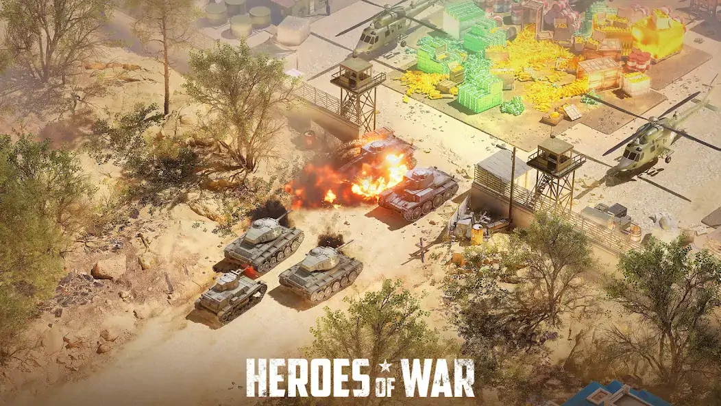 Скачать Heroes of War: стратегии,война [Взлом Много монет] APK на Андроид