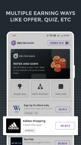 Скачать Delta Chain: Earn Money Online [Взлом Бесконечные деньги] APK на Андроид