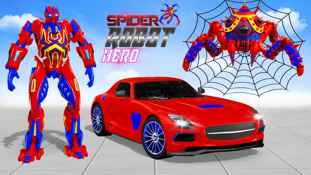 Скачать Spider Robot: Robot Car Games [Взлом Бесконечные монеты] APK на Андроид