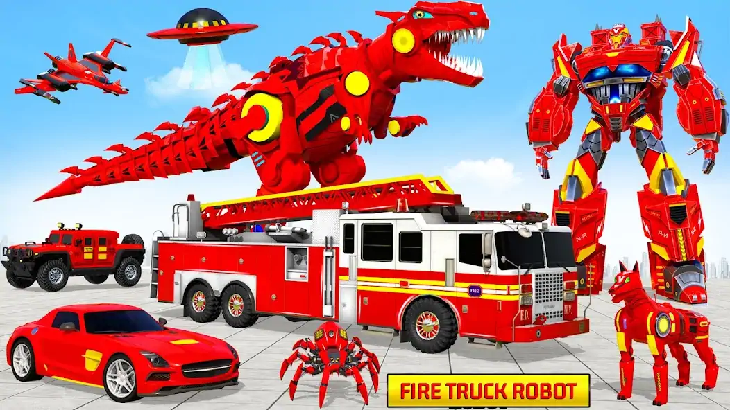 Скачать пожарная машина робот игра [Взлом Много монет] APK на Андроид