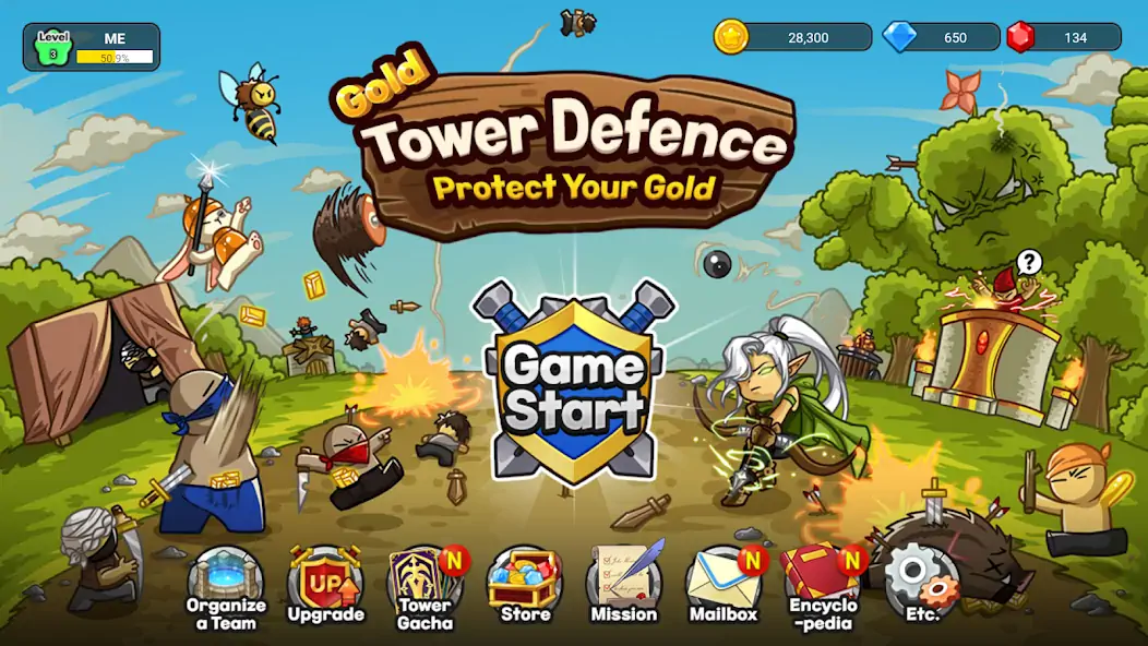 Скачать Gold tower defence M [Взлом Бесконечные деньги] APK на Андроид