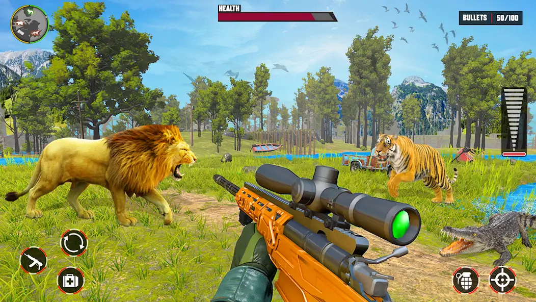 Скачать Wild Animal Hunting Gun Games [Взлом Много монет] APK на Андроид