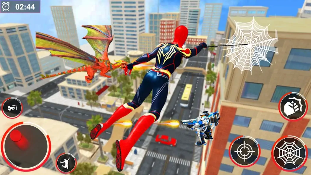 Скачать Flying Spider Rope Hero Fight [Взлом Бесконечные деньги] APK на Андроид