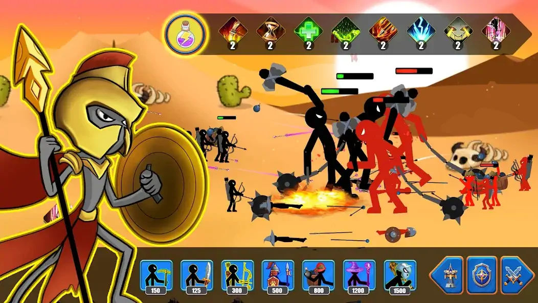 Скачать Stickman War : Clash of Stick [Взлом Много денег] APK на Андроид