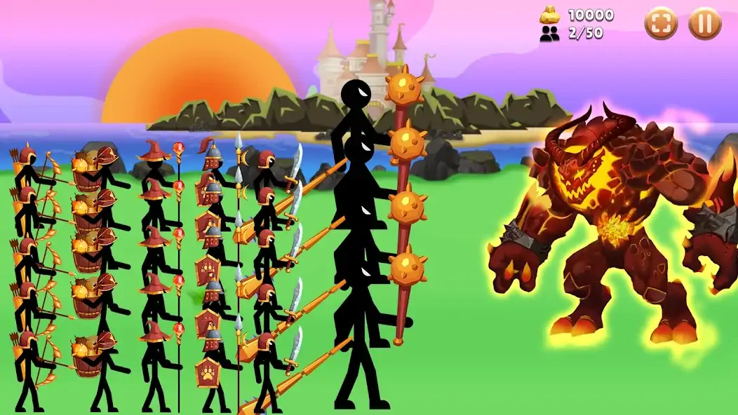 Скачать Stickman War : Clash of Stick [Взлом Много денег] APK на Андроид