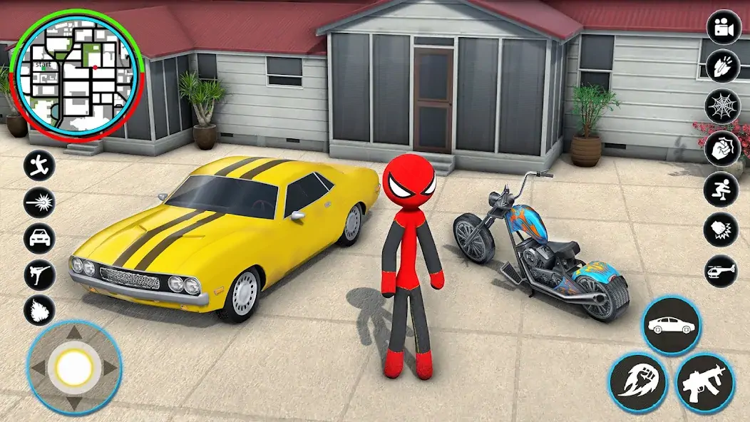 Скачать StickMan Rope Hero Spider Game [Взлом Бесконечные деньги] APK на Андроид