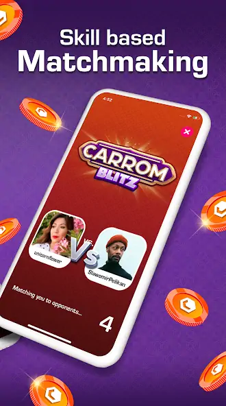 Скачать Carrom Blitz: Win Rewards [Взлом Бесконечные монеты] APK на Андроид