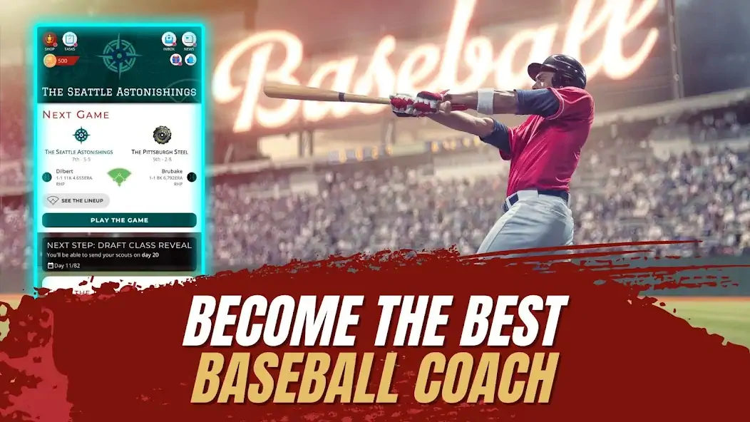Скачать Astonishing Baseball Manager [Взлом Бесконечные монеты] APK на Андроид