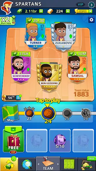 Скачать Idle Five Basketball tycoon [Взлом Много денег] APK на Андроид