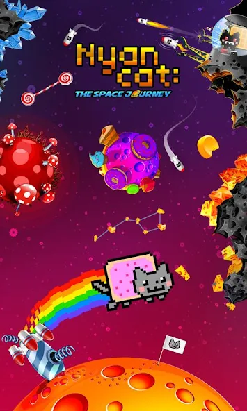 Скачать Nyan Cat: The Space Journey [Взлом Много денег] APK на Андроид