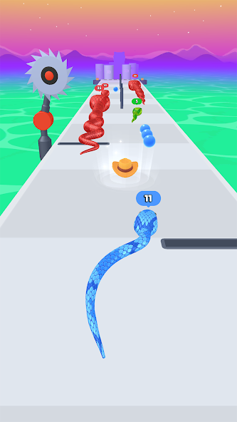 Скачать Snake Run Race: Змейка-бегалка [Взлом Много денег] APK на Андроид