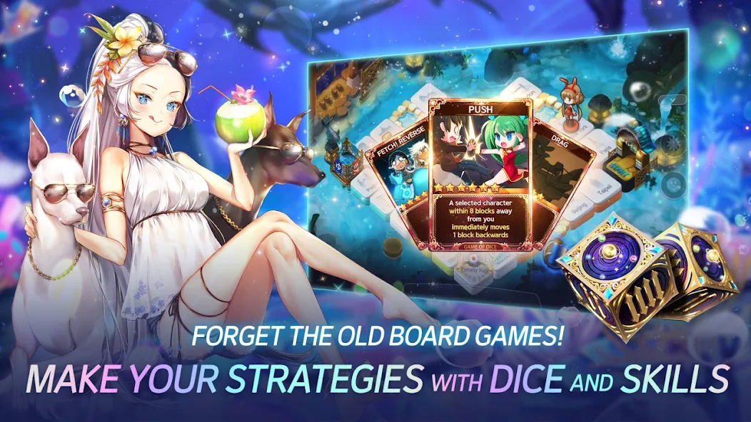 Скачать Game of Dice: Board&Card&Anime [Взлом Много денег] APK на Андроид