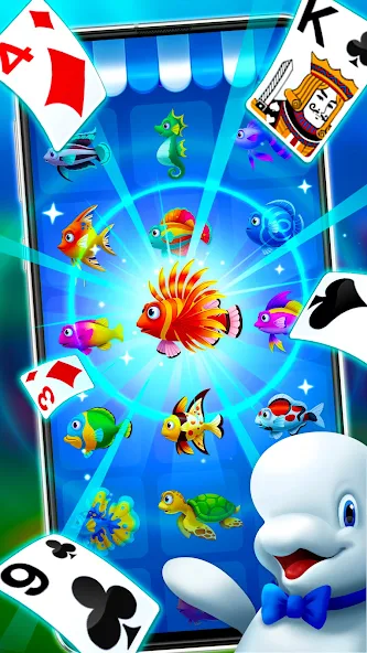 Скачать Пасьянс Косынка с Рыбками [Взлом Много монет] APK на Андроид