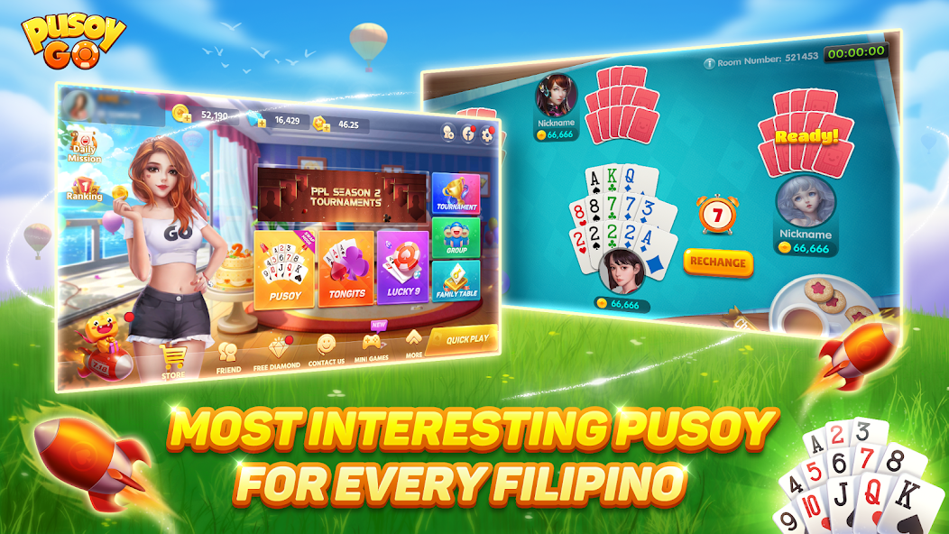 Скачать Pusoy Go-Competitive 13 Cards [Взлом Бесконечные монеты] APK на Андроид