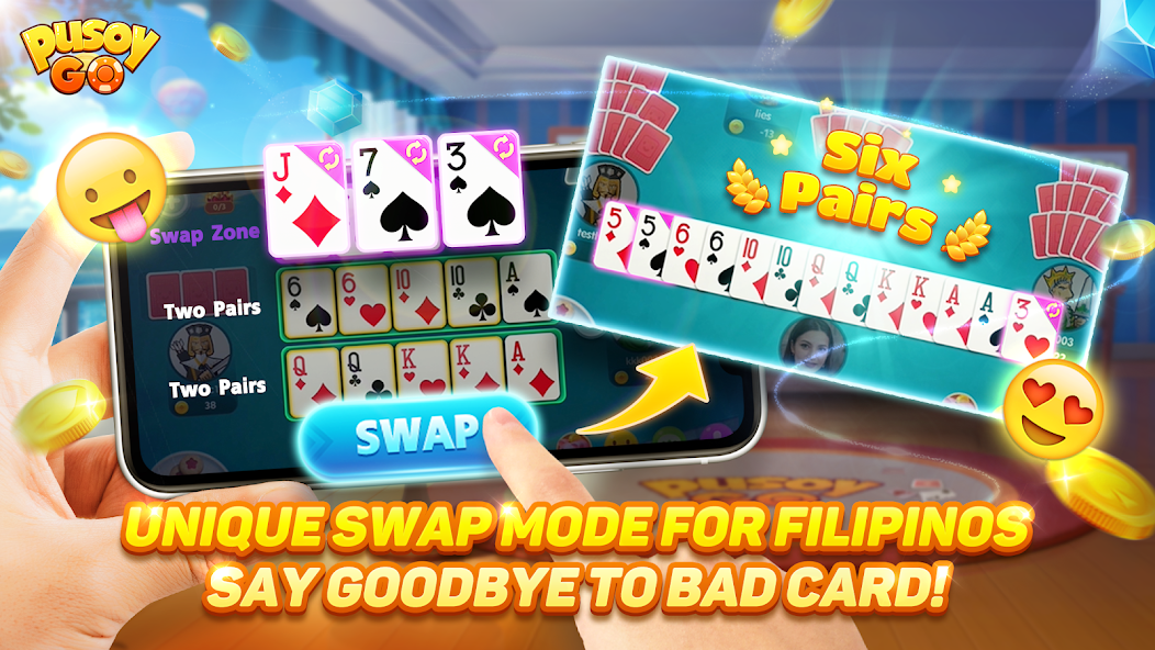 Скачать Pusoy Go-Competitive 13 Cards [Взлом Бесконечные монеты] APK на Андроид