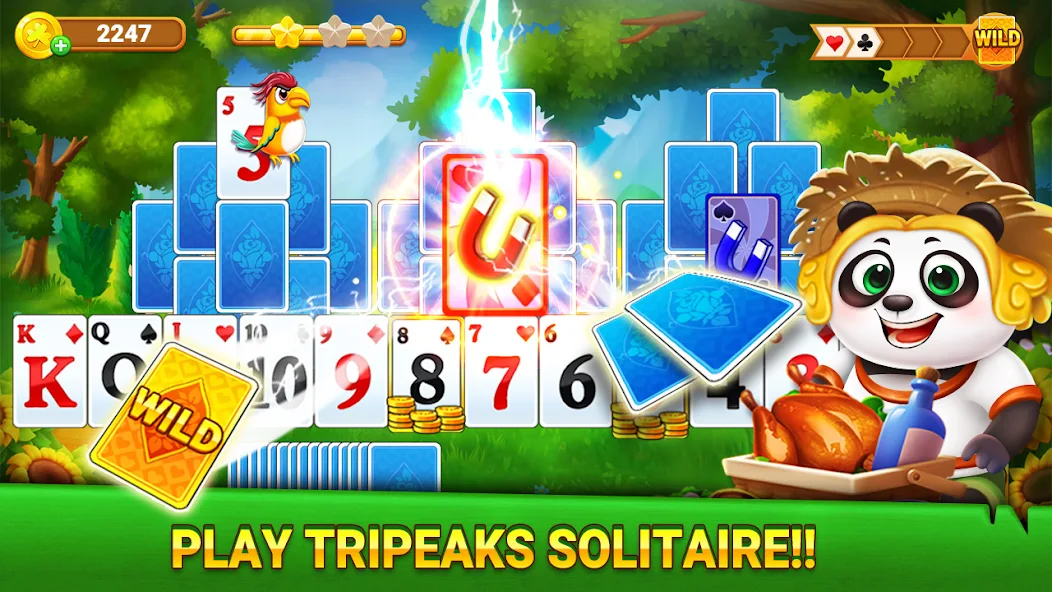 Скачать Solitaire TriPeaks Panda Farm [Взлом Много монет] APK на Андроид