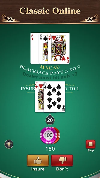 Скачать Блэкджек - 21 очко покер игра [Взлом Много денег] APK на Андроид
