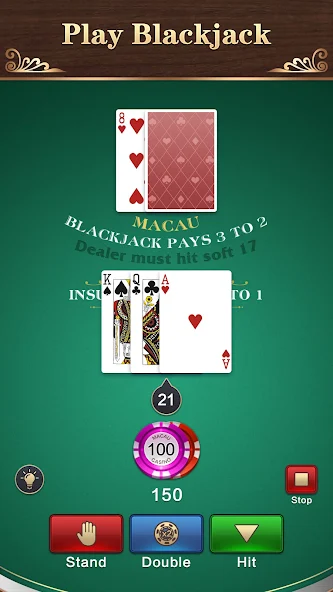 Скачать Блэкджек - 21 очко покер игра [Взлом Много денег] APK на Андроид