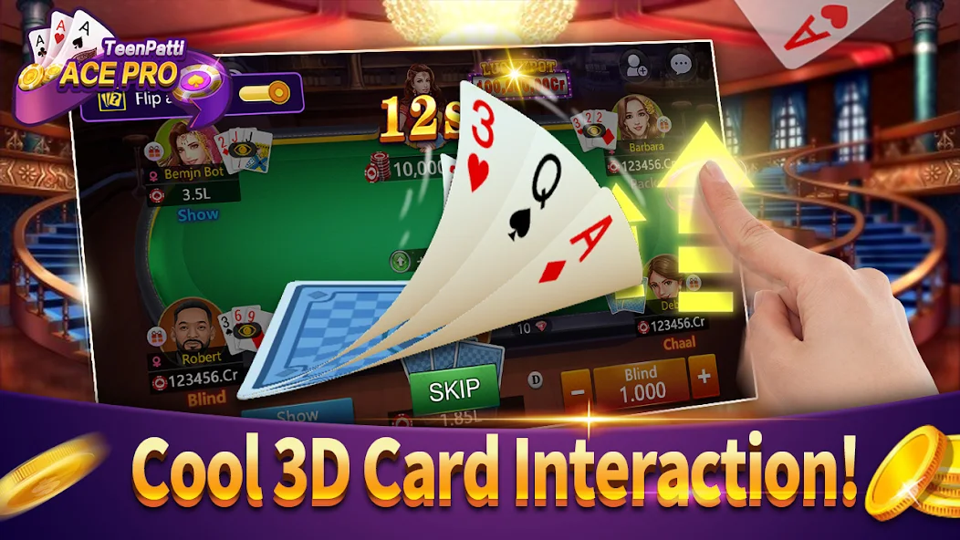 Скачать Teenpatti Ace Pro -poker,rummy [Взлом Бесконечные монеты] APK на Андроид