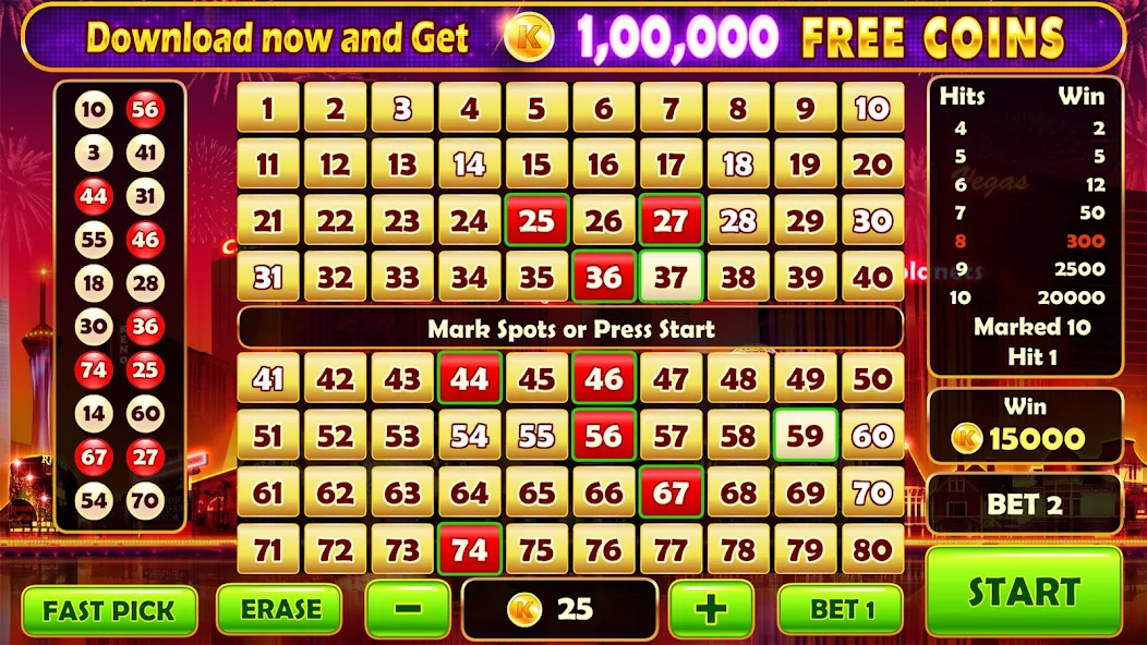 Скачать Keno Prime - Super 3X Payout [Взлом Много денег] APK на Андроид