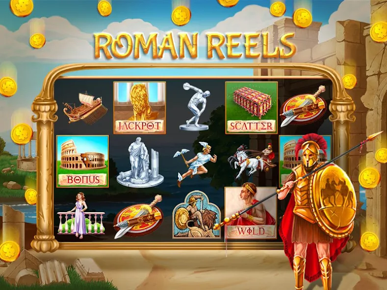 Скачать Rome Slots Casino Machine [Взлом Много денег] APK на Андроид