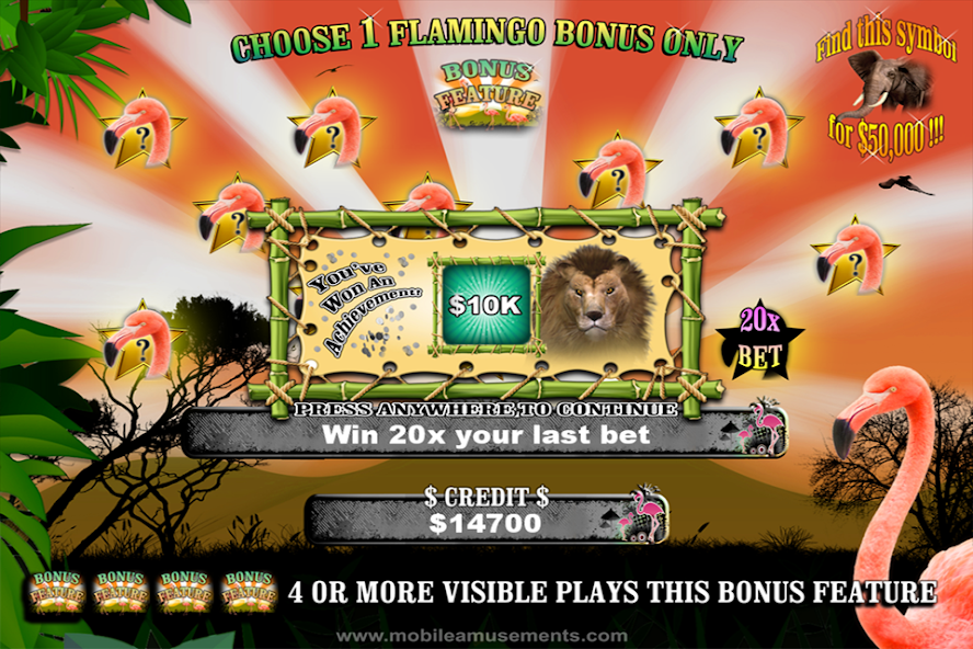 Скачать Flamingo Safari Slots [Взлом Много монет] APK на Андроид