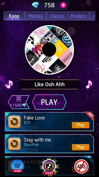 Скачать Kpop Piano: Dream Piano Tiles [Взлом Много монет] APK на Андроид