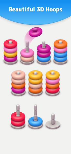 Скачать Color Sort 3D — Hoop Stack [Взлом Много денег] APK на Андроид