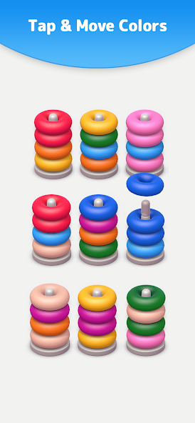 Скачать Color Sort 3D — Hoop Stack [Взлом Много денег] APK на Андроид