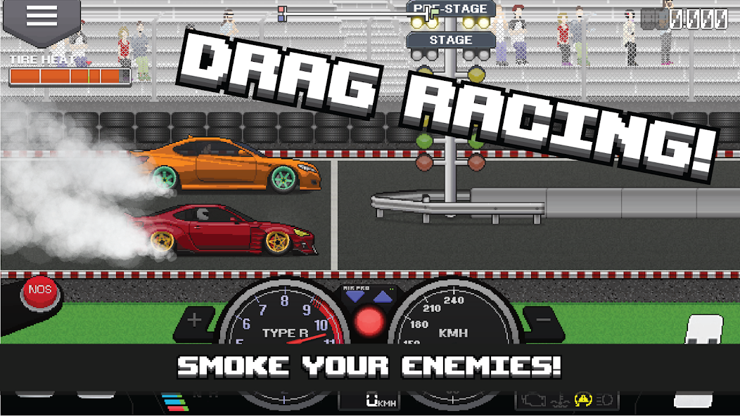 Скачать Pixel Car Racer [Взлом Бесконечные деньги] APK на Андроид