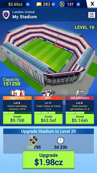 Скачать Idle Eleven - Football tycoon [Взлом Много монет] APK на Андроид