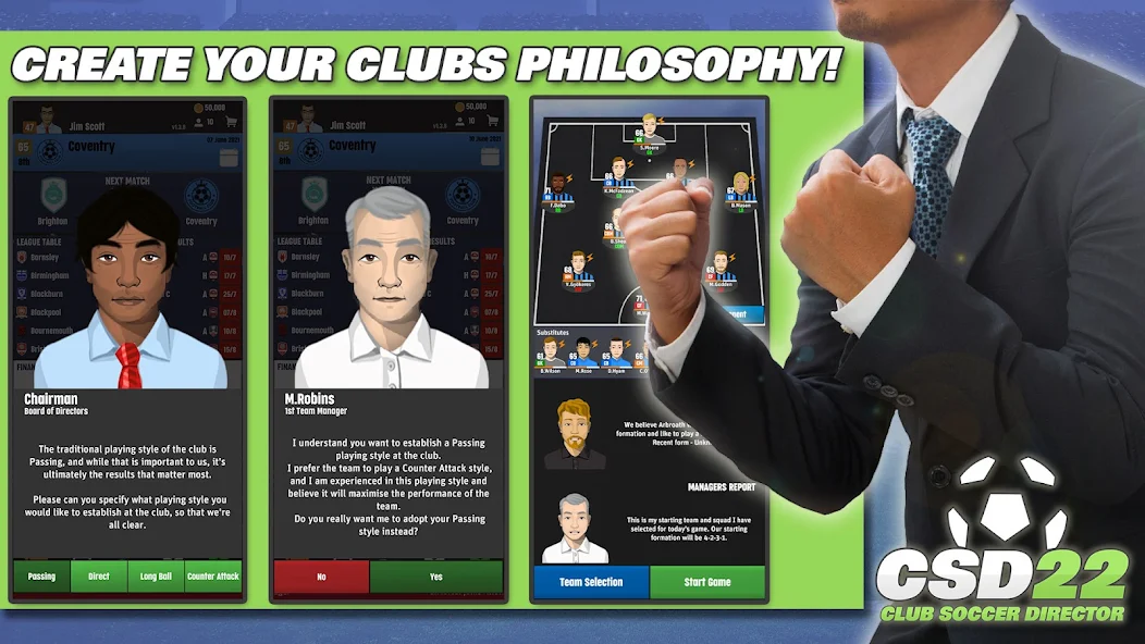 Скачать Club Soccer Director 2022 [Взлом Бесконечные монеты] APK на Андроид