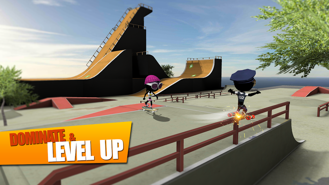 Скачать Stickman Skate Battle [Взлом Много денег] APK на Андроид