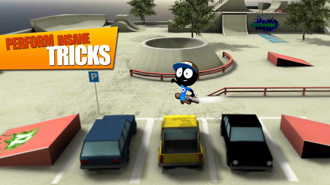 Скачать Stickman Skate Battle [Взлом Много денег] APK на Андроид