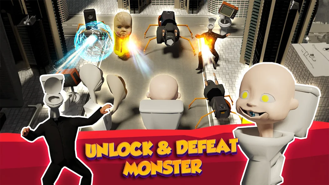 Скачать Merge Toilet Monster Fight [Взлом Бесконечные деньги] APK на Андроид