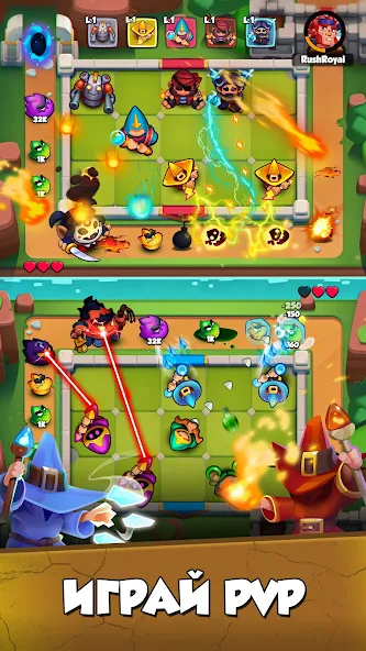 Скачать Rush Royale: Tower Defense TD [Взлом Много денег] APK на Андроид