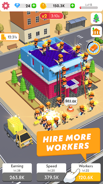 Скачать Idle Construction 3D [Взлом Бесконечные монеты] APK на Андроид