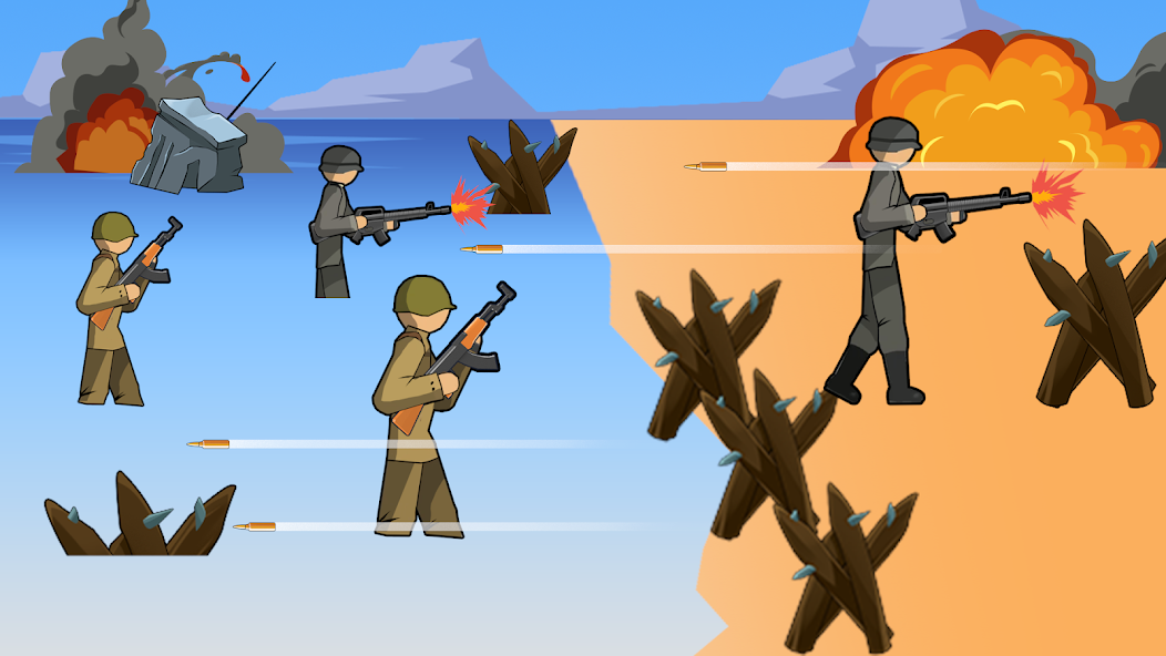 Скачать Stickman WW2 [Взлом Бесконечные монеты] APK на Андроид